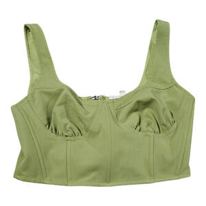 L.A. Hearts XS Green Cropped Corset Sleeveless Top